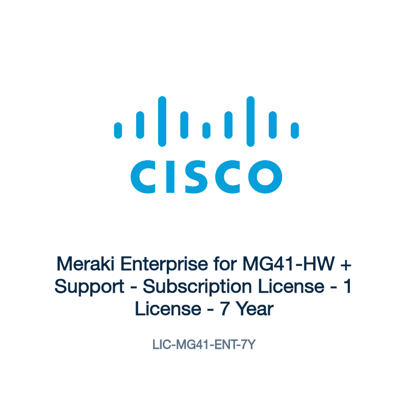LIC-MG41-ENT-7Y: Meraki Enterprise for MG41-HW + Support