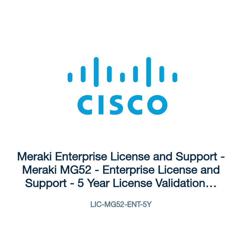 LIC-MG52-ENT-5Y: Meraki Enterprise License and Support