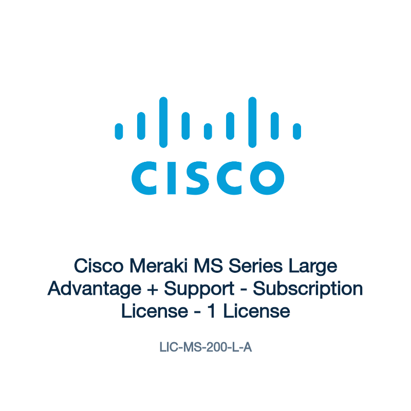 LIC-MS-200-L-A: Cisco Meraki MS Series Large Advantage + Support
