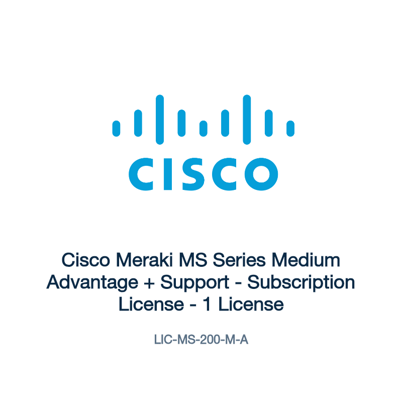 LIC-MS-200-M-A: Cisco Meraki MS Series Medium Advantage + Support