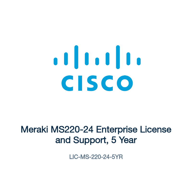 LIC-MS-220-24-5YR: Meraki MS220-24 Enterprise License and Support, 5 Year