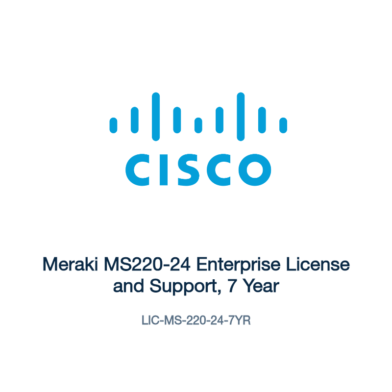LIC-MS-220-24-7YR: Meraki MS220-24 Enterprise License and Support, 7 Year