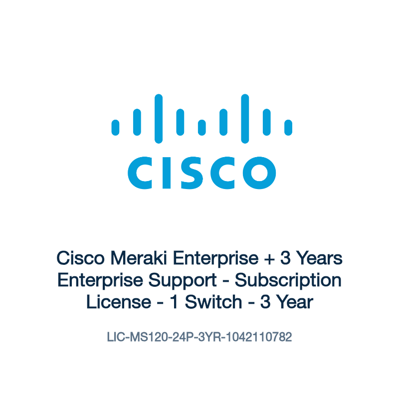 LIC-MS120-24P-3YR-1042110782: Cisco Meraki Enterprise + 3 Years Enterprise Support