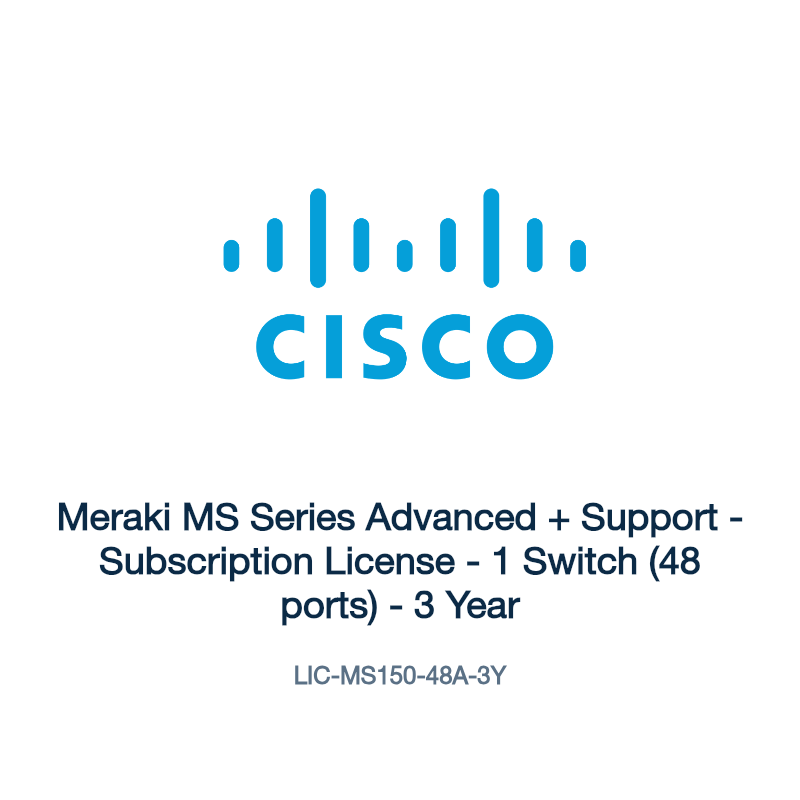 LIC-MS150-48A-3Y: Meraki MS Series Advanced + Support