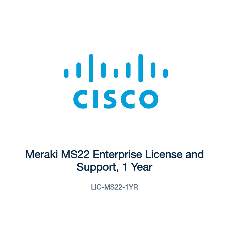 LIC-MS22-1YR: Meraki MS22 Enterprise License and Support, 1 Year