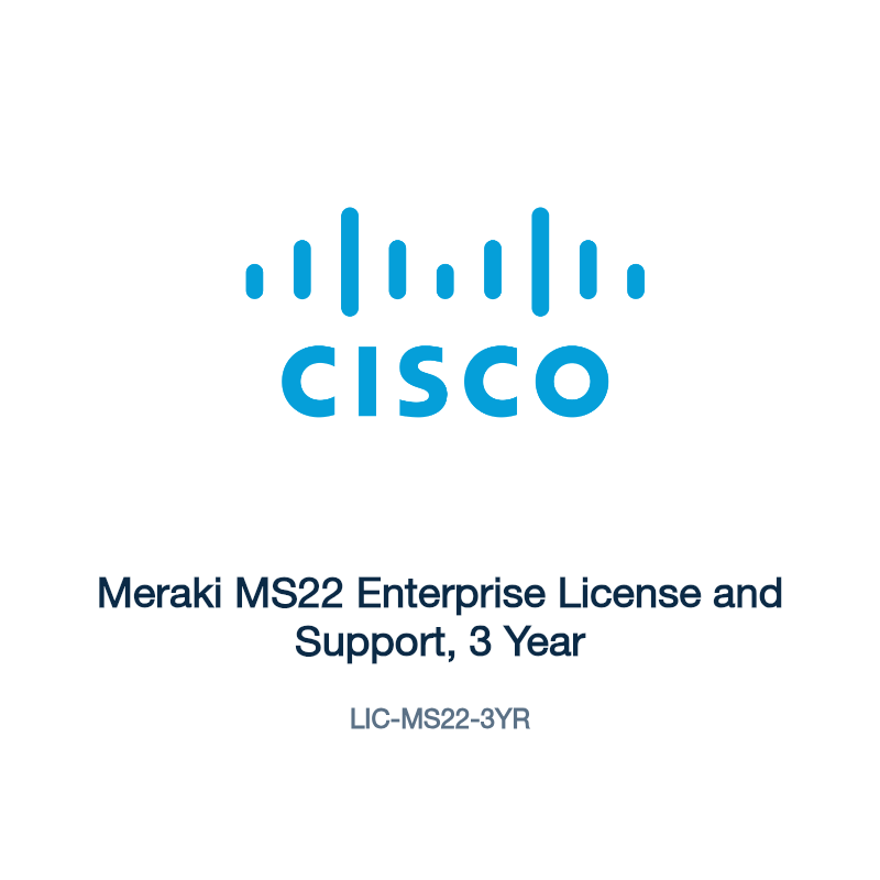 LIC-MS22-3YR: Meraki MS22 Enterprise License and Support, 3 Year