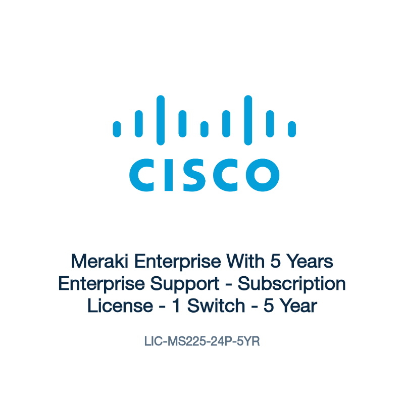 LIC-MS225-24P-5YR: Meraki Enterprise With 5 Years Enterprise Support
