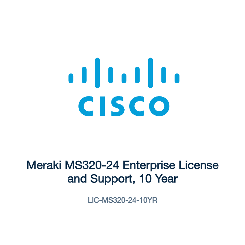 LIC-MS320-24-10YR: Meraki MS320-24 Enterprise License and Support, 10 Year