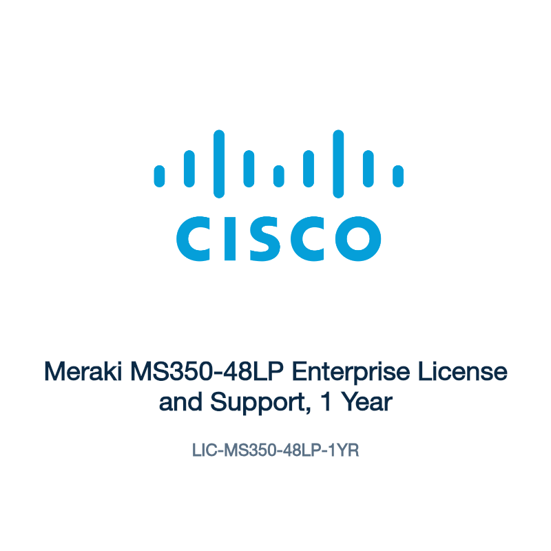 LIC-MS350-48LP-1YR: Meraki MS350-48LP Enterprise License and Support, 1 Year
