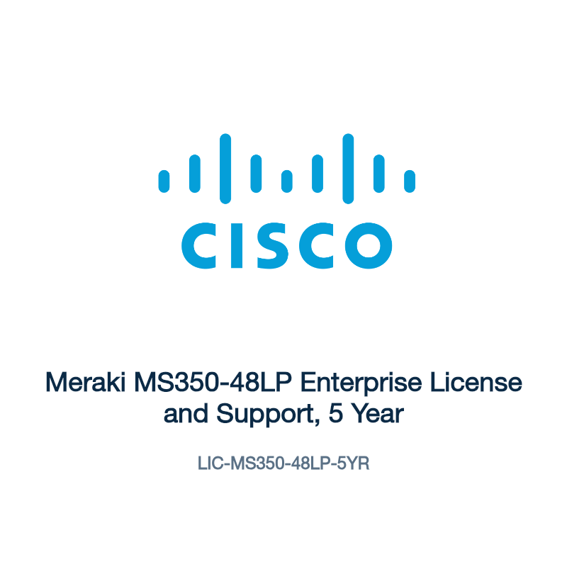 LIC-MS350-48LP-5YR: Meraki MS350-48LP Enterprise License and Support, 5 Year
