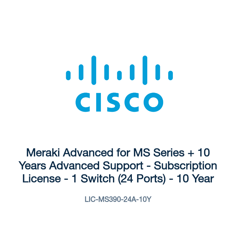LIC-MS390-24A-10Y: Meraki Advanced for MS Series + 10 Years Advanced Support