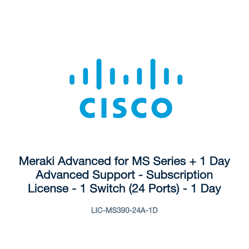 LIC-MS390-24A-1D: Meraki Advanced for MS Series + 1 Day Advanced Support