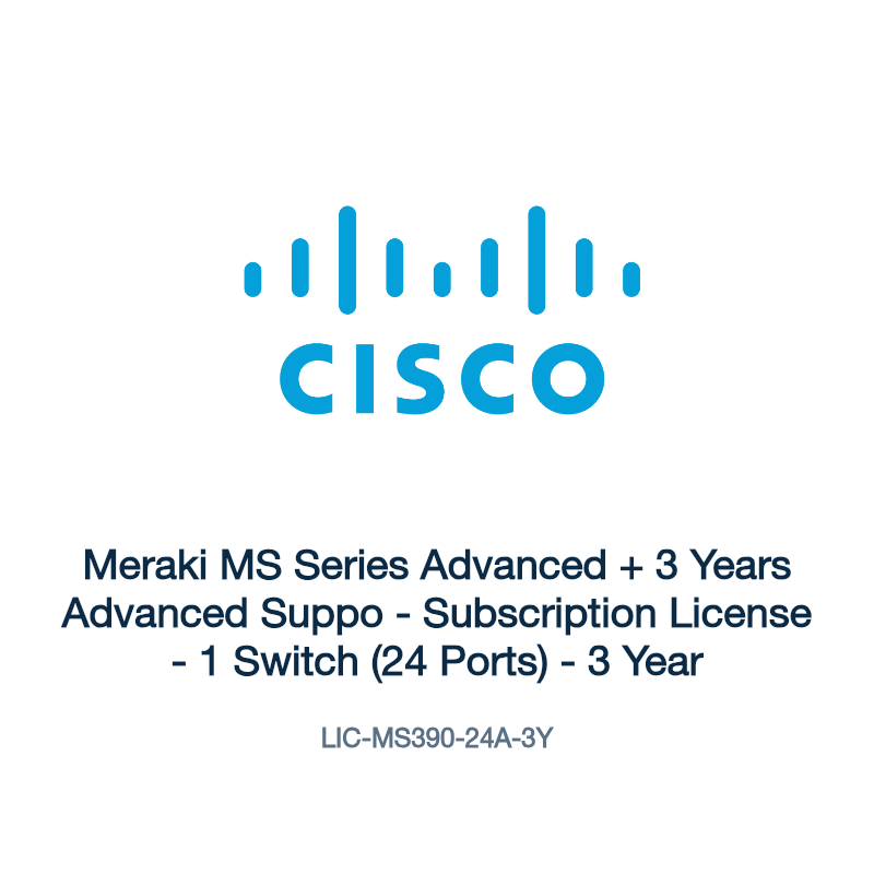 LIC-MS390-24A-3Y: Meraki MS Series Advanced + 3 Years Advanced Suppo
