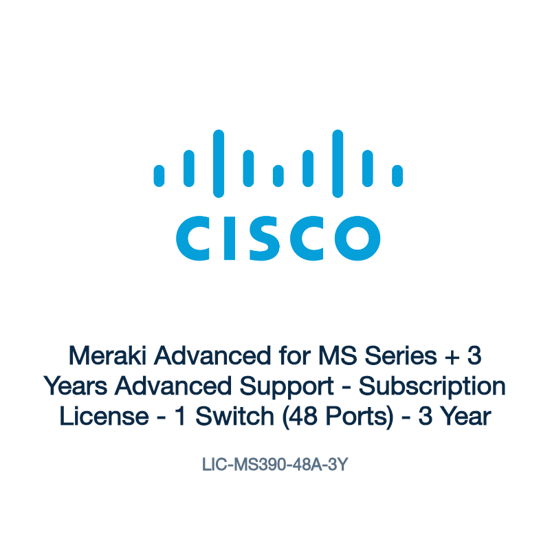 LIC-MS390-48A-3Y: Meraki Advanced for MS Series + 3 Years Advanced Support