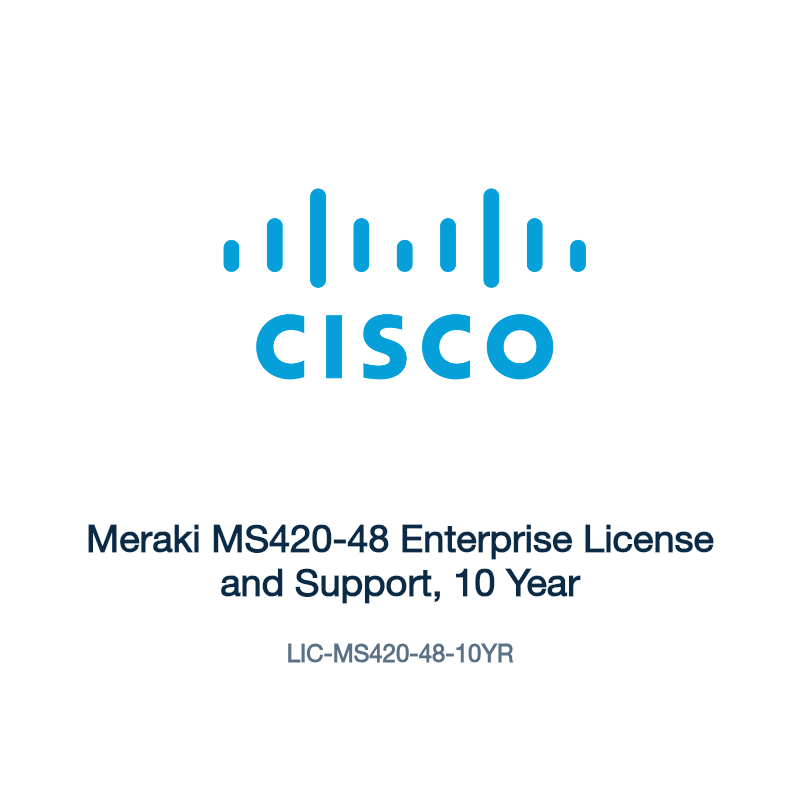LIC-MS420-48-10YR: Meraki MS420-48 Enterprise License and Support, 10 Year