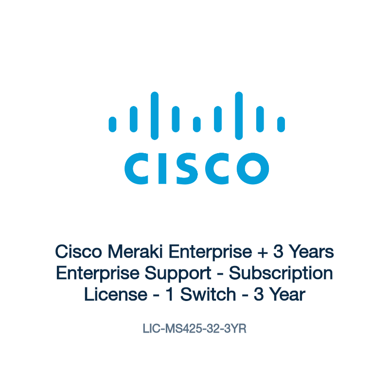 LIC-MS425-32-3YR: Cisco Meraki Enterprise + 3 Years Enterprise Support