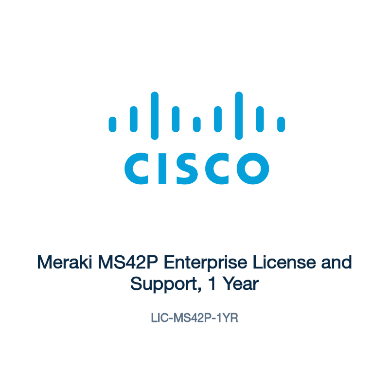 LIC-MS42P-1YR: Meraki MS42P Enterprise License and Support, 1 Year
