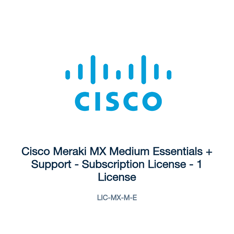 LIC-MX-M-E: Cisco Meraki MX Medium Essentials + Support