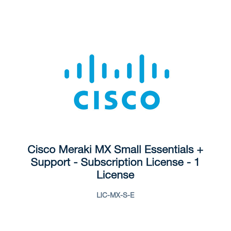 LIC-MX-S-E: Cisco Meraki MX Small Essentials + Support