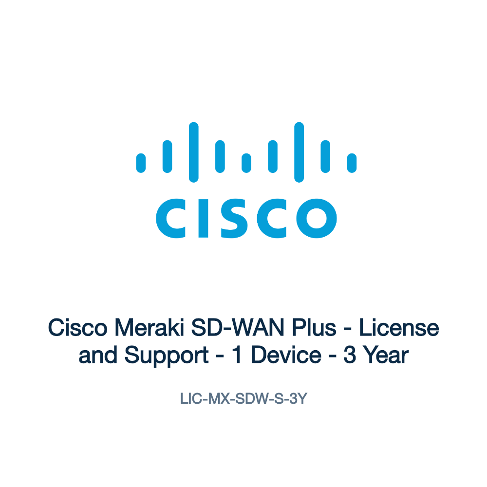 LIC-MX-SDW-S-3Y: Cisco Meraki SD-WAN Plus