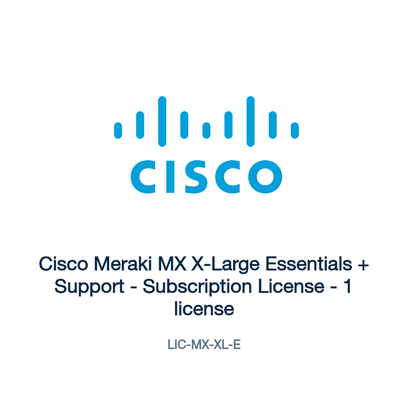 LIC-MX-XL-E: Cisco Meraki MX X-Large Essentials + Support