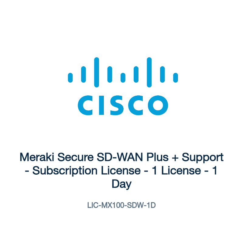 LIC-MX100-SDW-1D: Meraki Secure SD-WAN Plus + Support