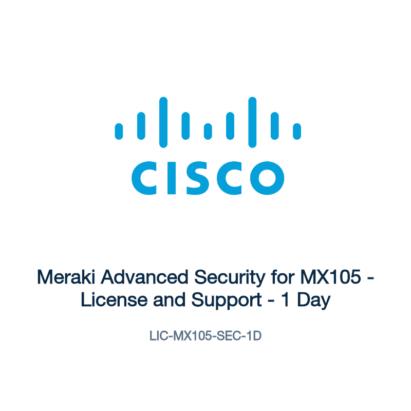 LIC-MX105-SEC-1D: Meraki Advanced Security for MX105