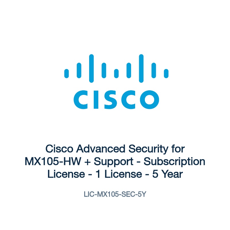 Cisco Advanced Security for MX105-HW + Support - Subscription License - 1 License - 5 Year