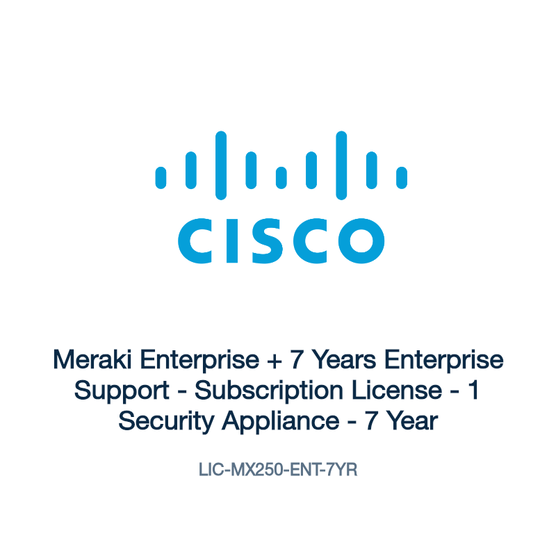 LIC-MX250-ENT-7YR: Meraki Enterprise + 7 Years Enterprise Support