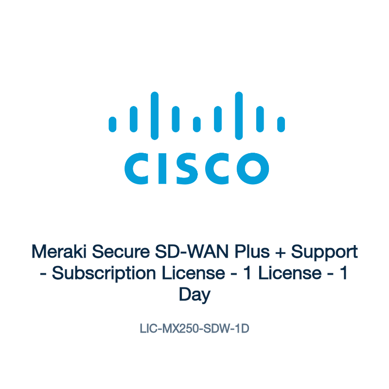 LIC-MX250-SDW-1D: Meraki Secure SD-WAN Plus + Support