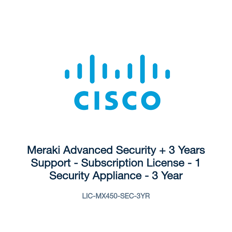 LIC-MX450-SEC-3YR: Meraki Advanced Security + 3 Years Support