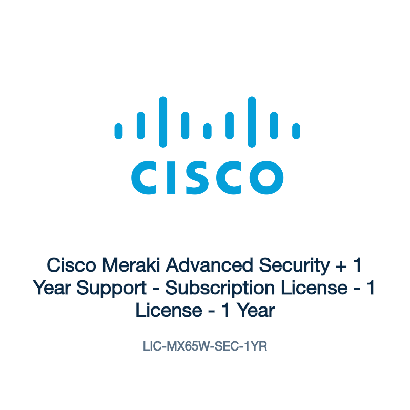 LIC-MX65W-SEC-1YR: Cisco Meraki Advanced Security + 1 Year Support