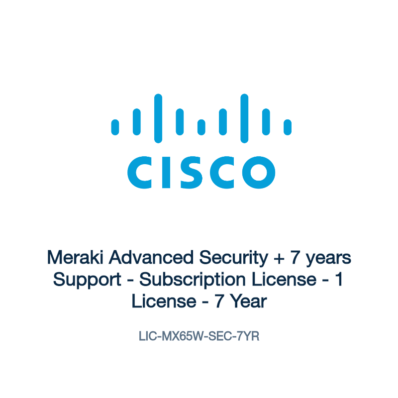 LIC-MX65W-SEC-7YR: Meraki Advanced Security + 7 years Support