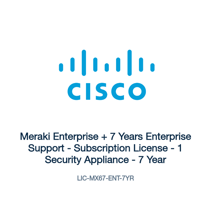 LIC-MX67-ENT-7YR: Meraki Enterprise + 7 Years Enterprise Support