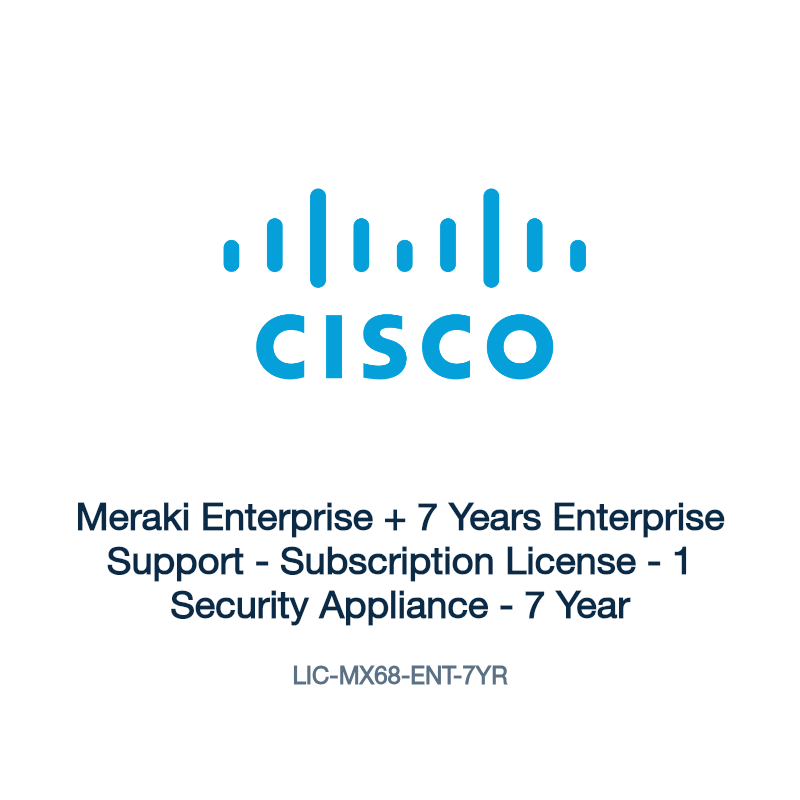 LIC-MX68-ENT-7YR: Meraki Enterprise + 7 Years Enterprise Support