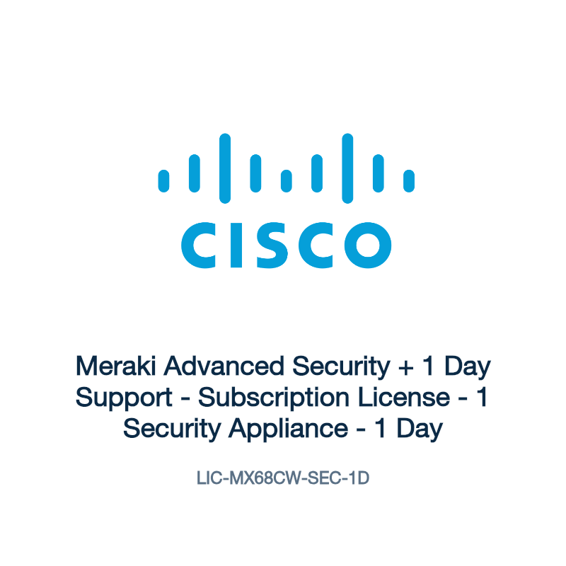 LIC-MX68CW-SEC-1D: Meraki Advanced Security + 1 Day Support