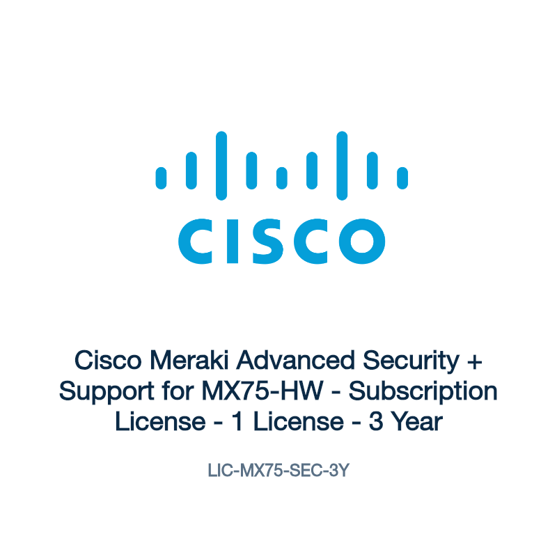 LIC-MX75-SEC-3Y: Cisco Meraki Advanced Security + Support for MX75-HW
