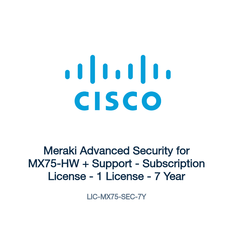 LIC-MX75-SEC-7Y: Meraki Advanced Security for MX75-HW + Support