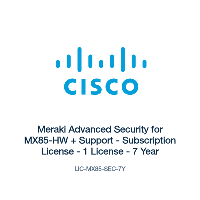 LIC-MX85-SEC-7Y: Meraki Advanced Security for MX85-HW + Support