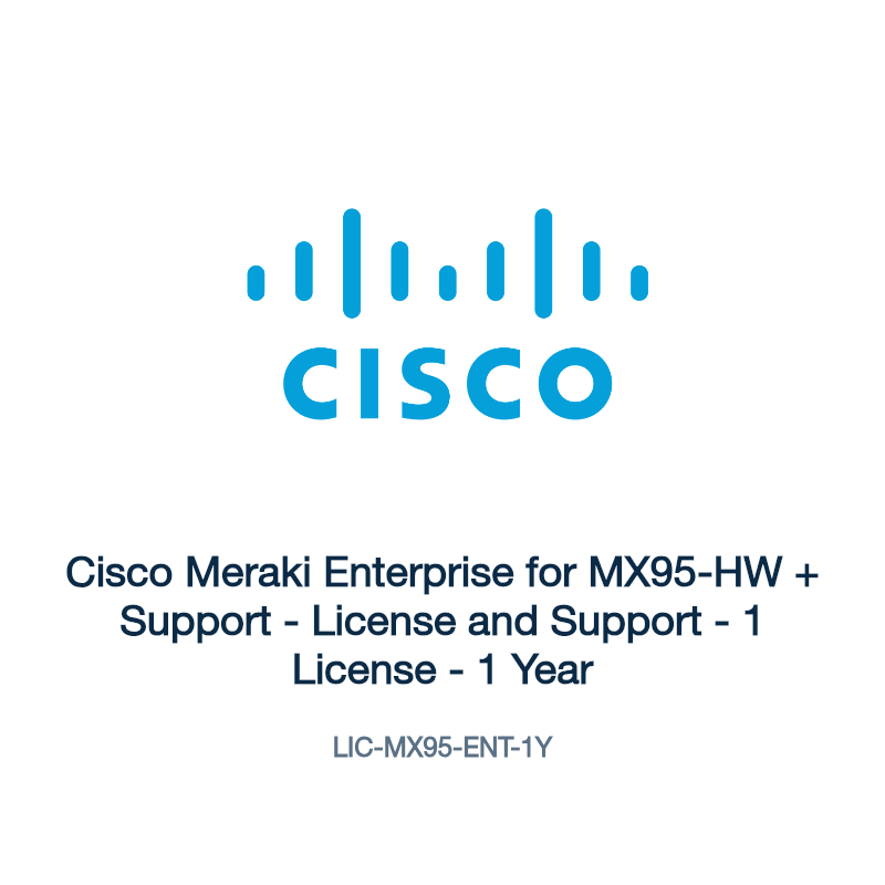 LIC-MX95-ENT-1Y: Cisco Meraki Enterprise for MX95-HW + Support