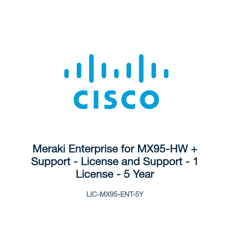 LIC-MX95-ENT-5Y: Meraki Enterprise for MX95-HW + Support