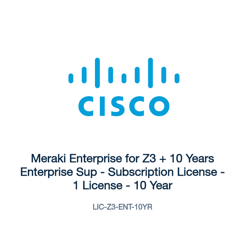 LIC-Z3-ENT-10YR: Meraki Enterprise for Z3 + 10 Years Enterprise Sup