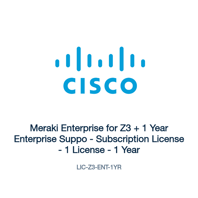 LIC-Z3-ENT-1YR: Meraki Enterprise for Z3 + 1 Year Enterprise Suppo