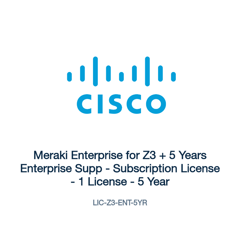 LIC-Z3-ENT-5YR: Meraki Enterprise for Z3 + 5 Years Enterprise Supp