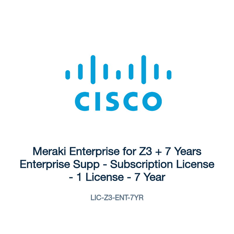 LIC-Z3-ENT-7YR: Meraki Enterprise for Z3 + 7 Years Enterprise Supp