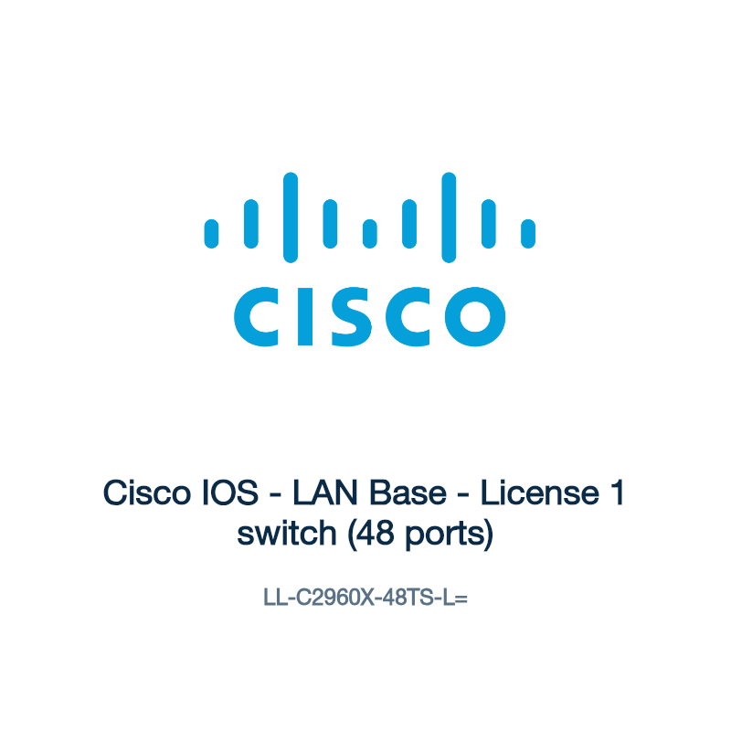 LL-C2960X-48TS-L=: Cisco IOS - LAN Base - License 1 switch (48 ports)