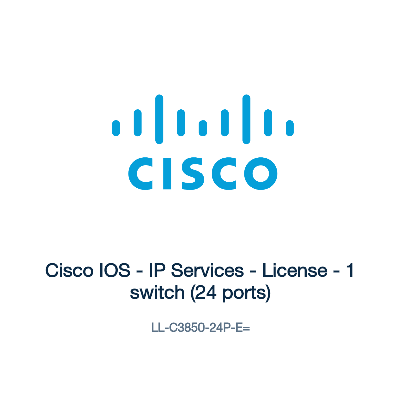 LL-C3850-24P-E=: Cisco IOS - IP Services - License - 1 switch (24 ports)