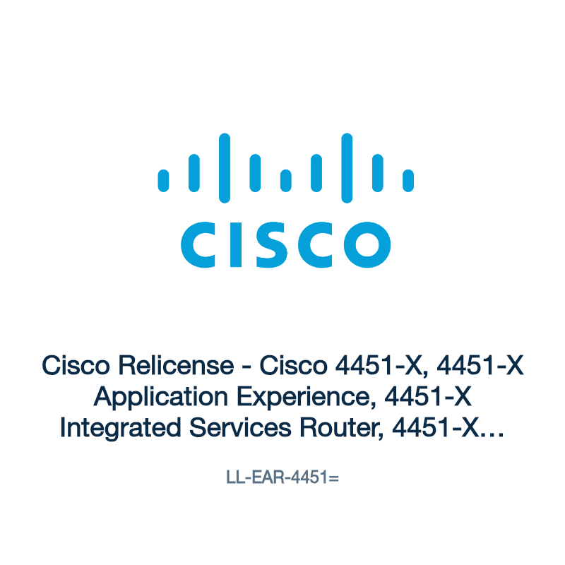 LL-EAR-4451=: Cisco Relicense - Cisco 4451-X, 4451-X Application Experience, 4451-X