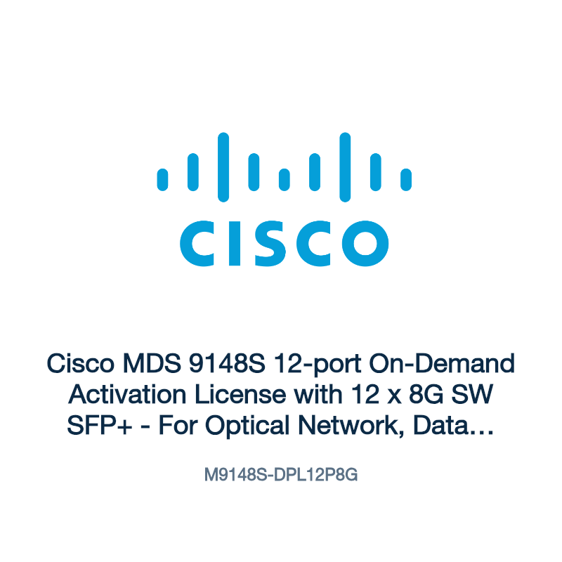 M9148S-DPL12P8G: Cisco MDS 9148S 12-port On-Demand Activation License with 12 x 8G SW