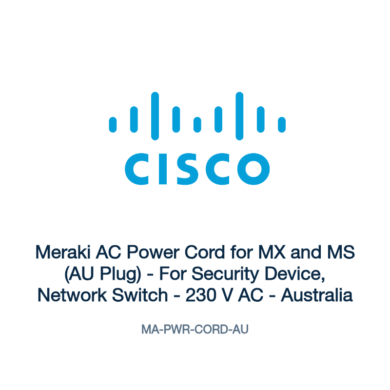MA-PWR-CORD-AU: Meraki AC Power Cord for MX and MS (AU Plug)